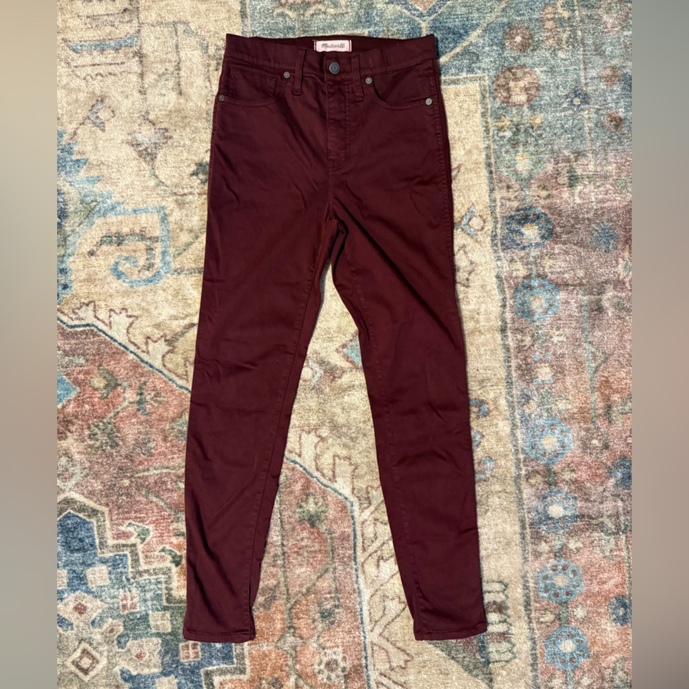 Madewell Women's Burgundy 10” High Rise Skinny Pants